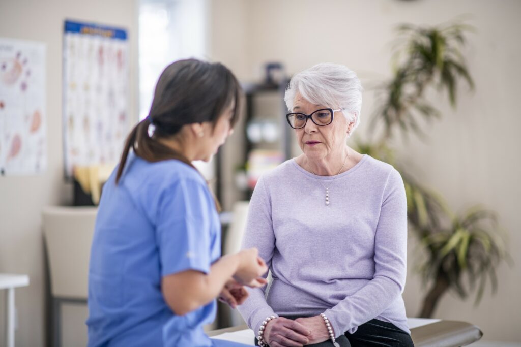 Woman talking to her doctor